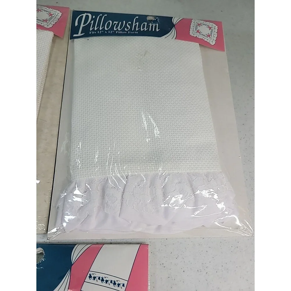 1 Pillowcase And 2 Pillow  Sham Embroidery Cross Stitch New